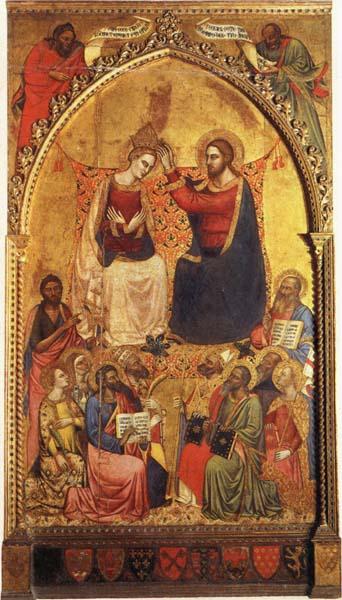 Jacopo Di Cione The Coronation of the Virgin wiht Prophets and Saints oil painting picture